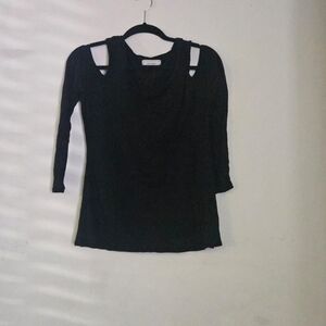Large Black Top with Cold Shoulder.